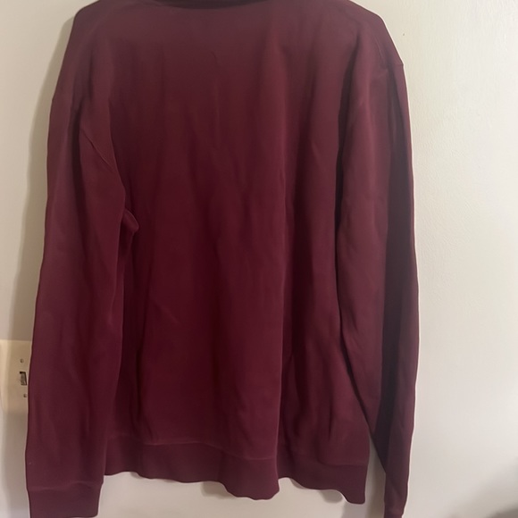 Tommy Hilfiger Mens 1/4 Zip Large rustic burgundy fall basic sweater pullover - Picture 3 of 4